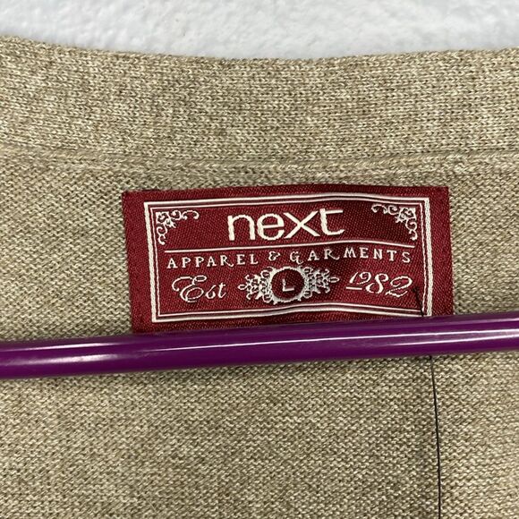 NWT New Next Apparel & Garments Taupe Sleeveless Button Up Vest Size Large - Picture 3 of 10